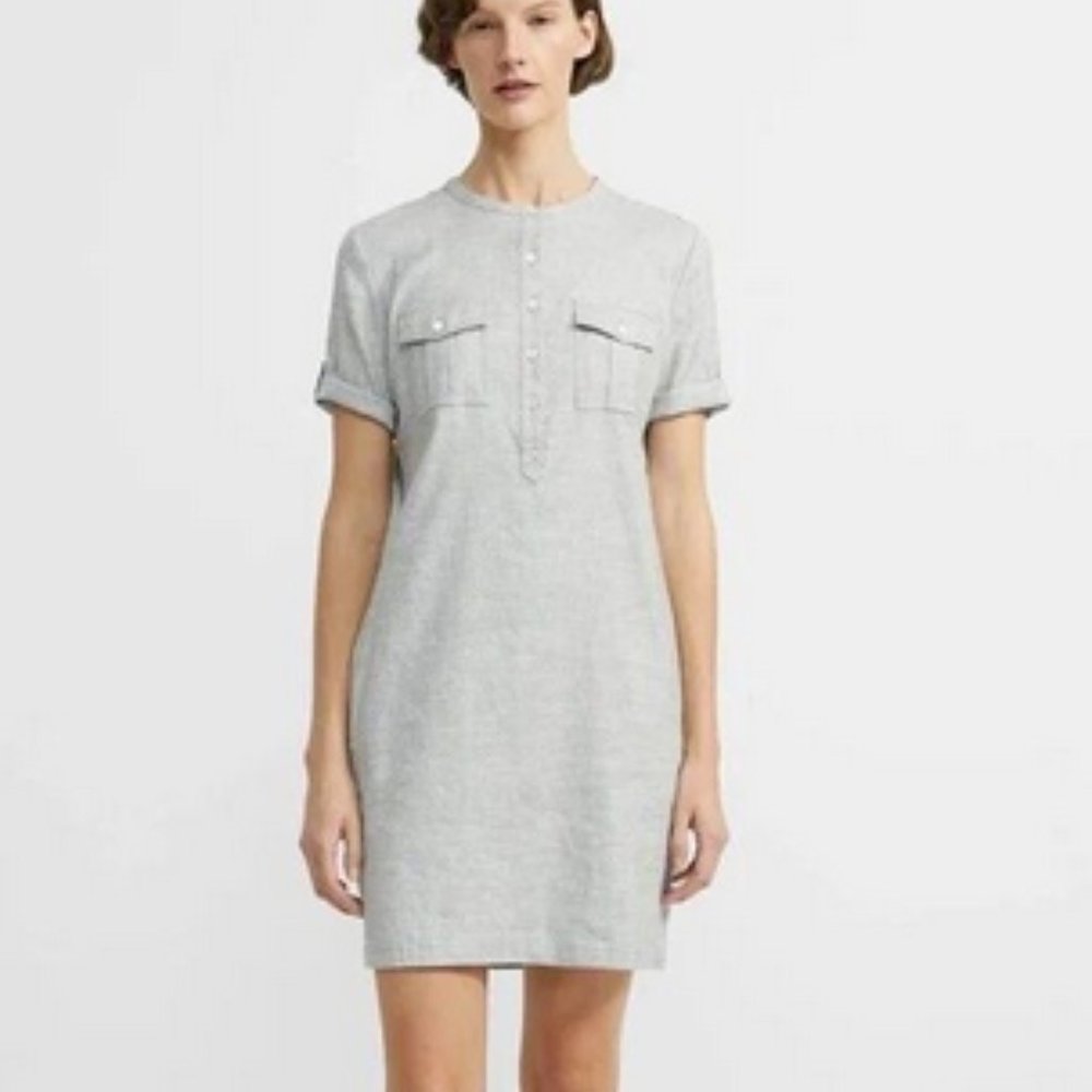 Theory Lina Shift Dress in light gray
